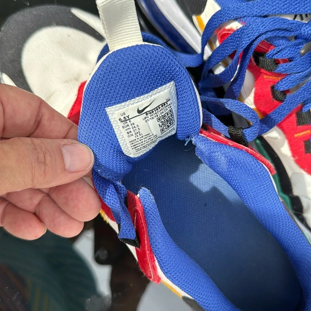 Nike Kids Sneakers Nike AirMax 270 React- Red, Blue, Green, Yellow, Black, White - Picture 3 of 9